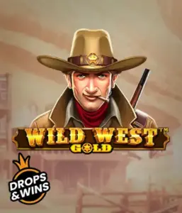  Encounter the rugged sheriff of "Wild West Gold," a popular slot game by Pragmatic Play. The graphic depicts a stern-faced sheriff with a golden star badge, set against a dusty Old West town backdrop. The game's title is boldly featured in a classic font, highlighting the theme of adventure and law enforcement in the wild frontier. 