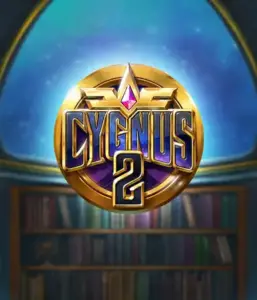 Discover the magical visuals of ELK Studios' Cygnus 2 Slot, highlighting a luxurious logo with a vibrant purple and gold design. Set against a mystical library setting, this graphic captures the spirit of mystical exploration. 